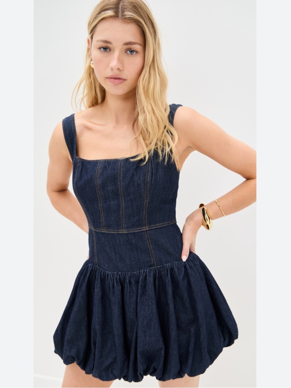 Reformation Delia Denim Mini Dress New!